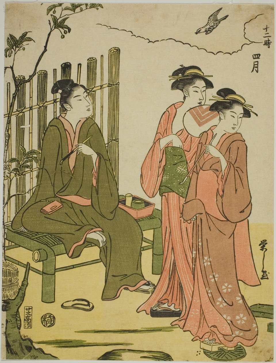 O Quarto Mês (Shigatsu), da série "Os Doze Meses (Juni toki)" de Chobunsai Eishi