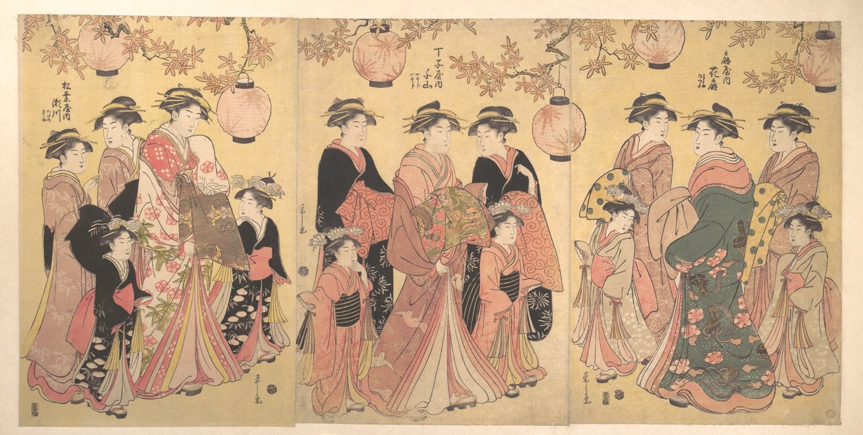O desfile de Yoshiwara no outono de Chobunsai Eishi