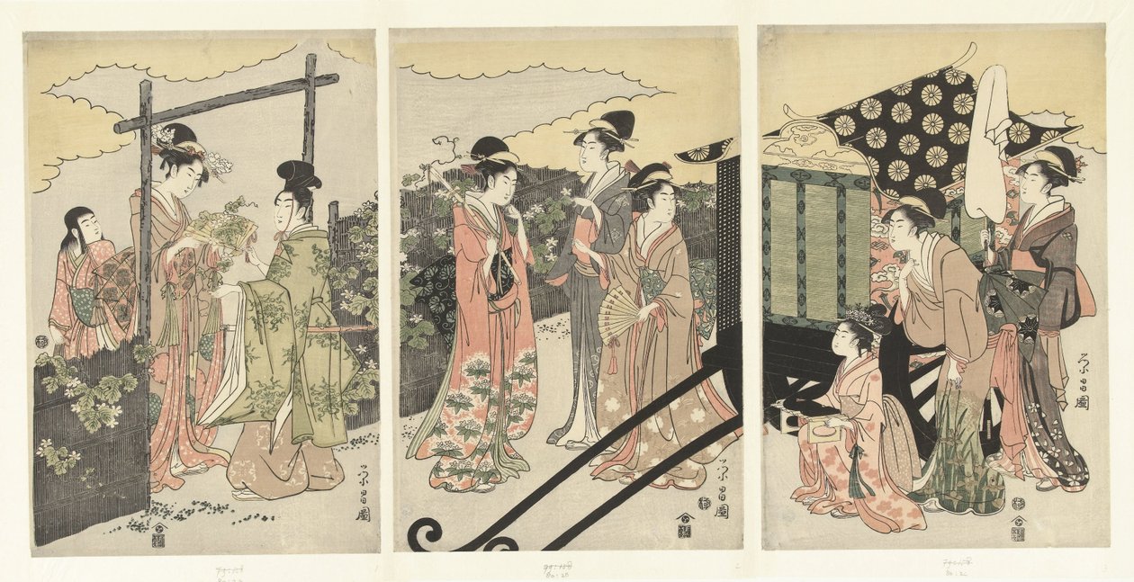Prins Genji en Yugao de Chokosai Eisho
