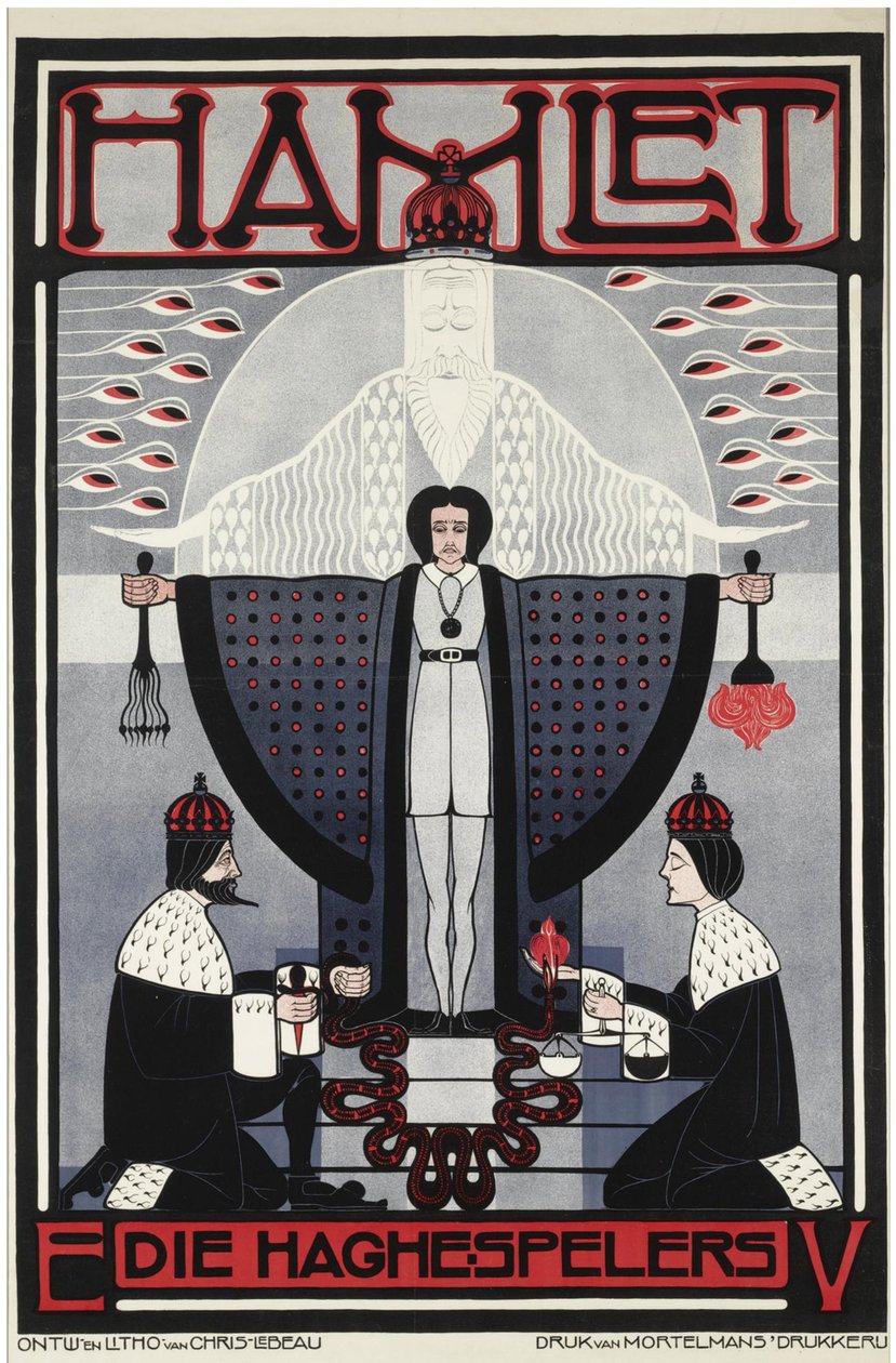 Hamlet par Lebeau, Chris (1878-1945). Litografia a cores, tamanho : 121x79,3 de Chris Lebeau