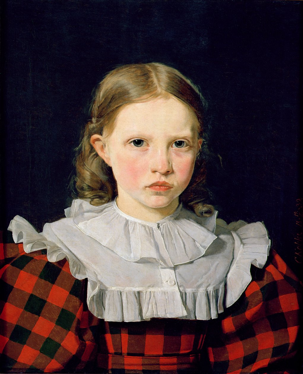 Retrato de Adolphine Kobke (1820-80) 19 de junho de 1832 de Christen Schjellerup Købke
