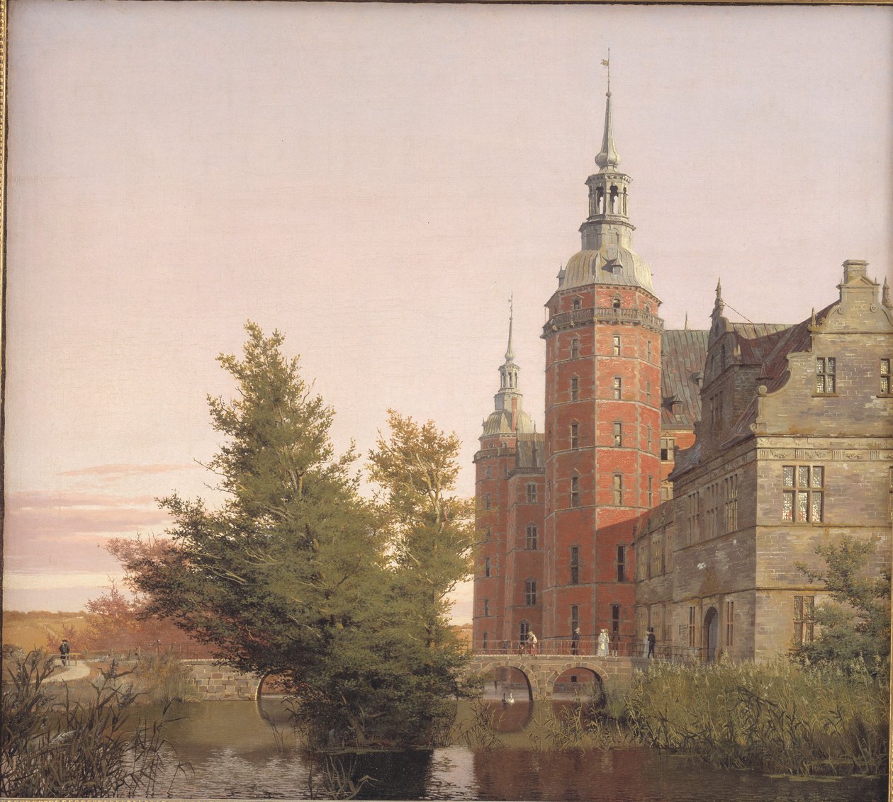 Castelo de Frederiksborg visto do noroeste de Christen Købke