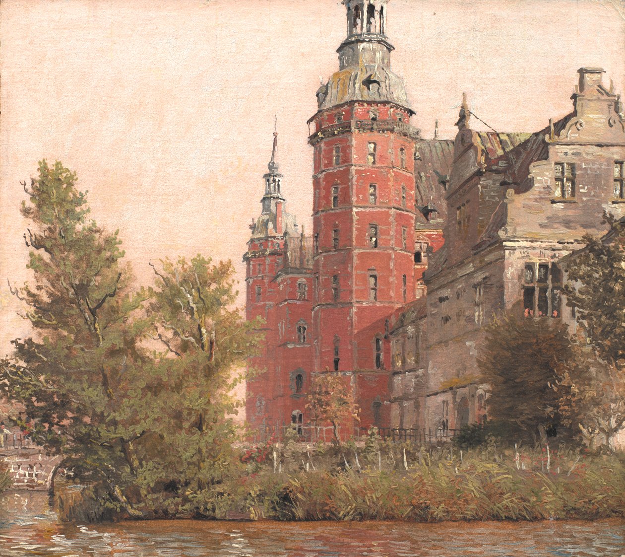 Castelo de Frederiksborg visto do noroeste. Estudar de Christen Købke