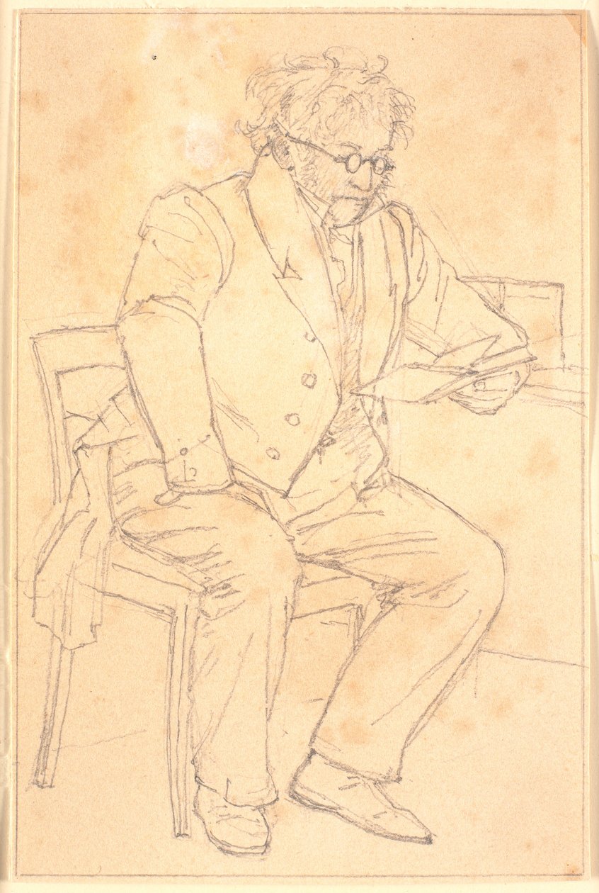 O pai do artista lendo de Christen Købke