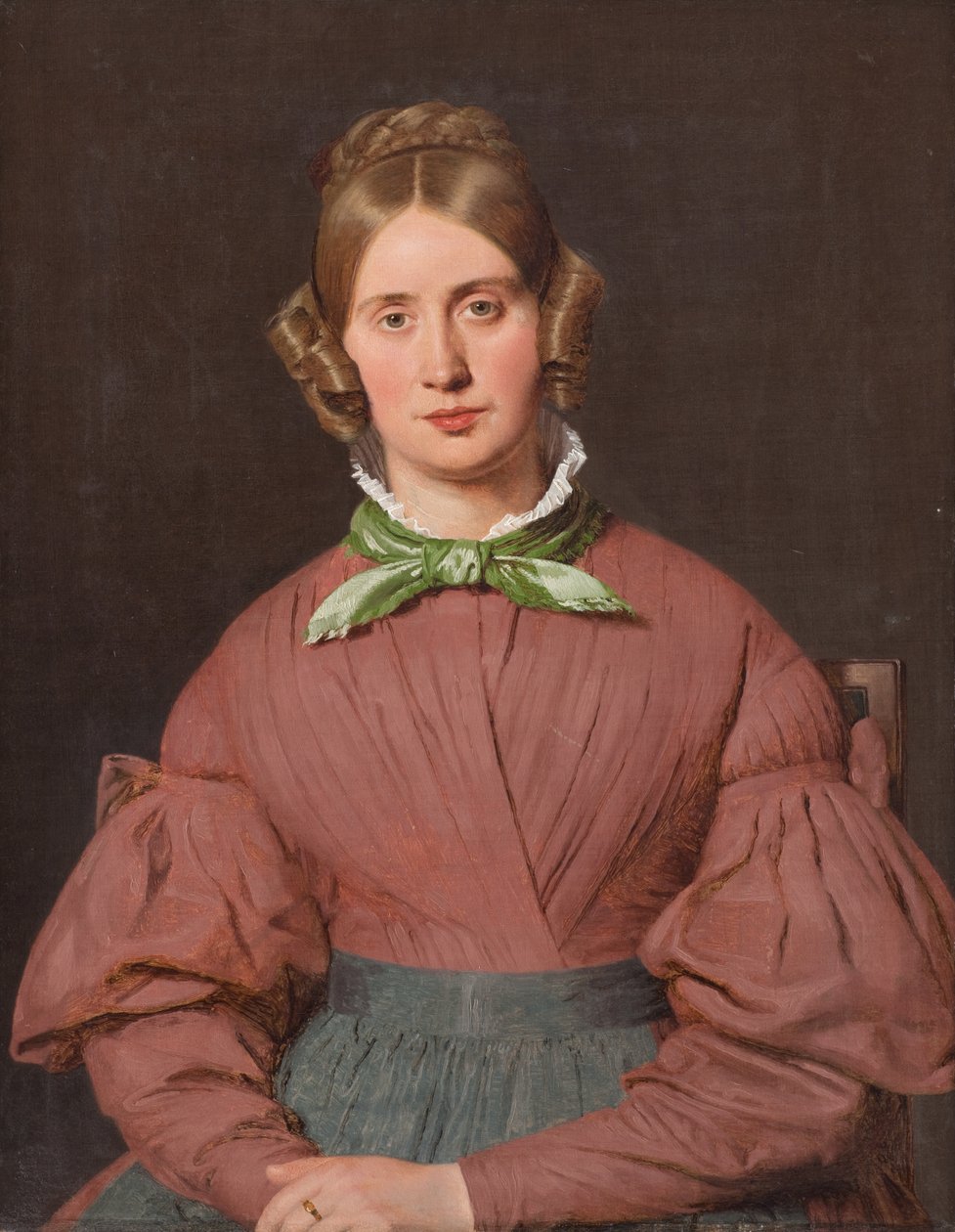 Retrato de Susanne Cecilie Købke, née Købke, a esposa do artista de Christen Købke