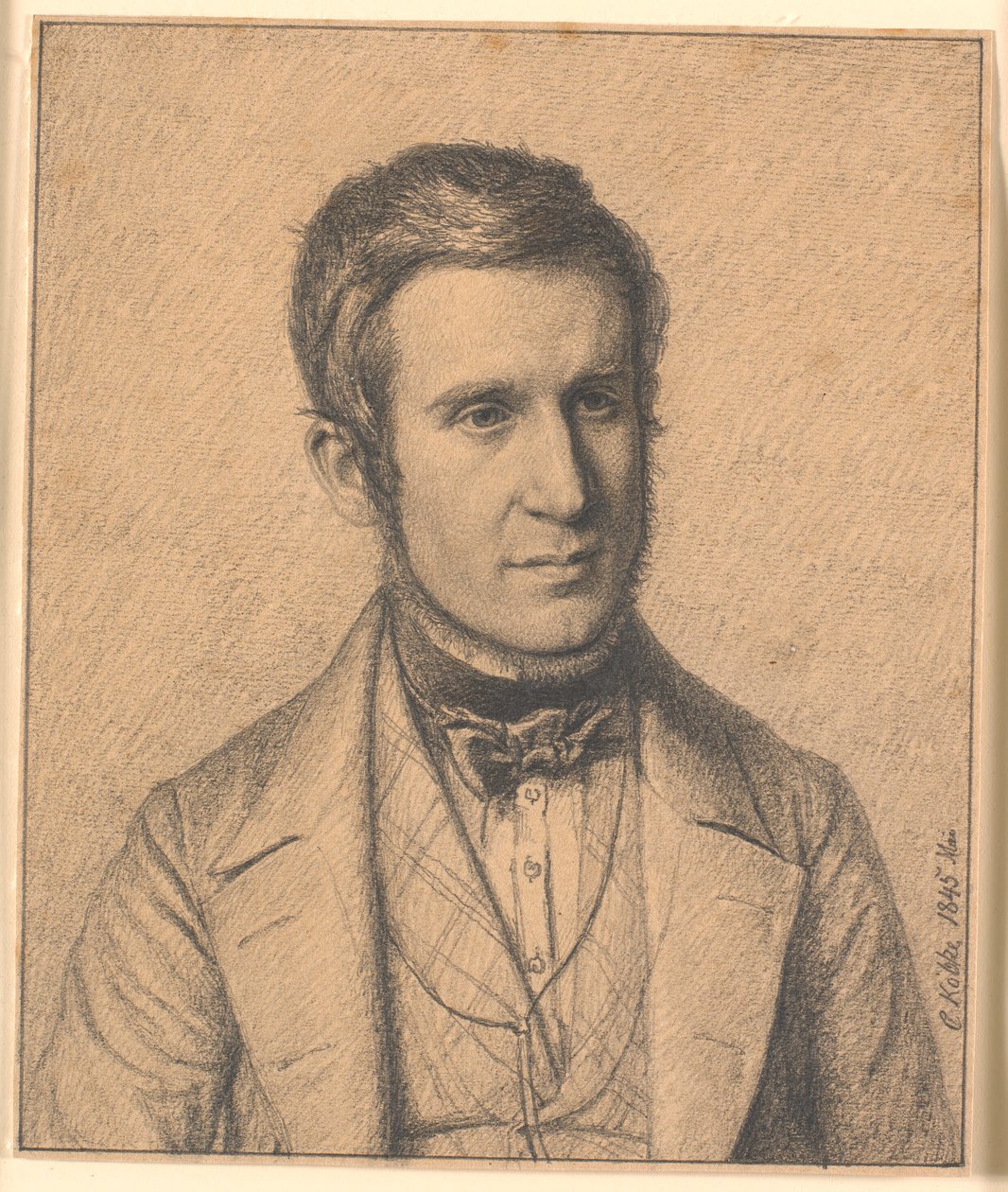 Retrato do irmão da esposa do artista, Christen Christensen Købke (1817-1846) de Christen Købke
