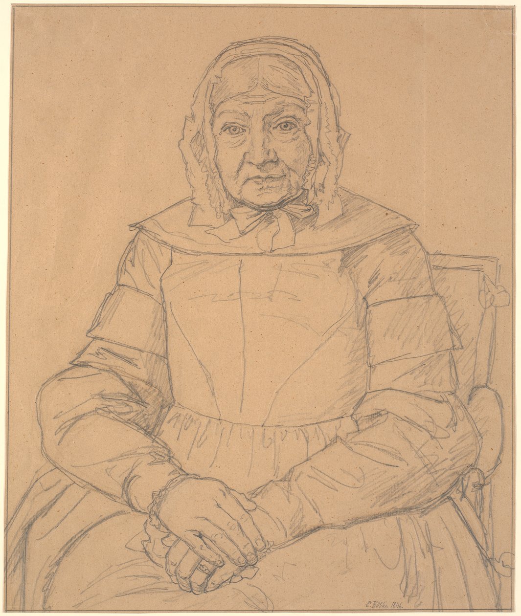 Retrato da mãe do artista de Christen Købke