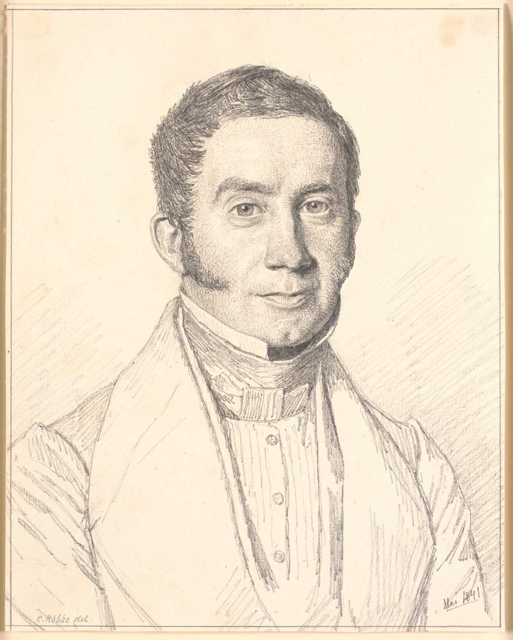 Retrato do cunhado do artista, Capitão C.B. Købke de Christen Købke