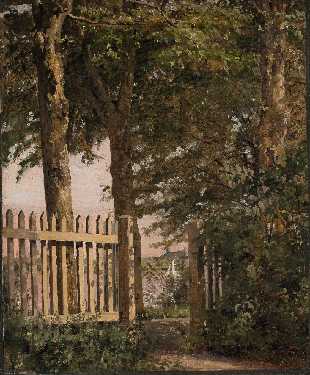O portão do jardim da casa do artista em Blegdammen de Christen Købke
