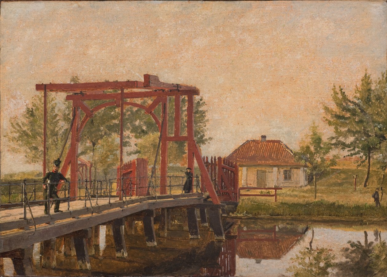 A ponte levadiça do norte para a cidadela em Copenhague de Christen Købke