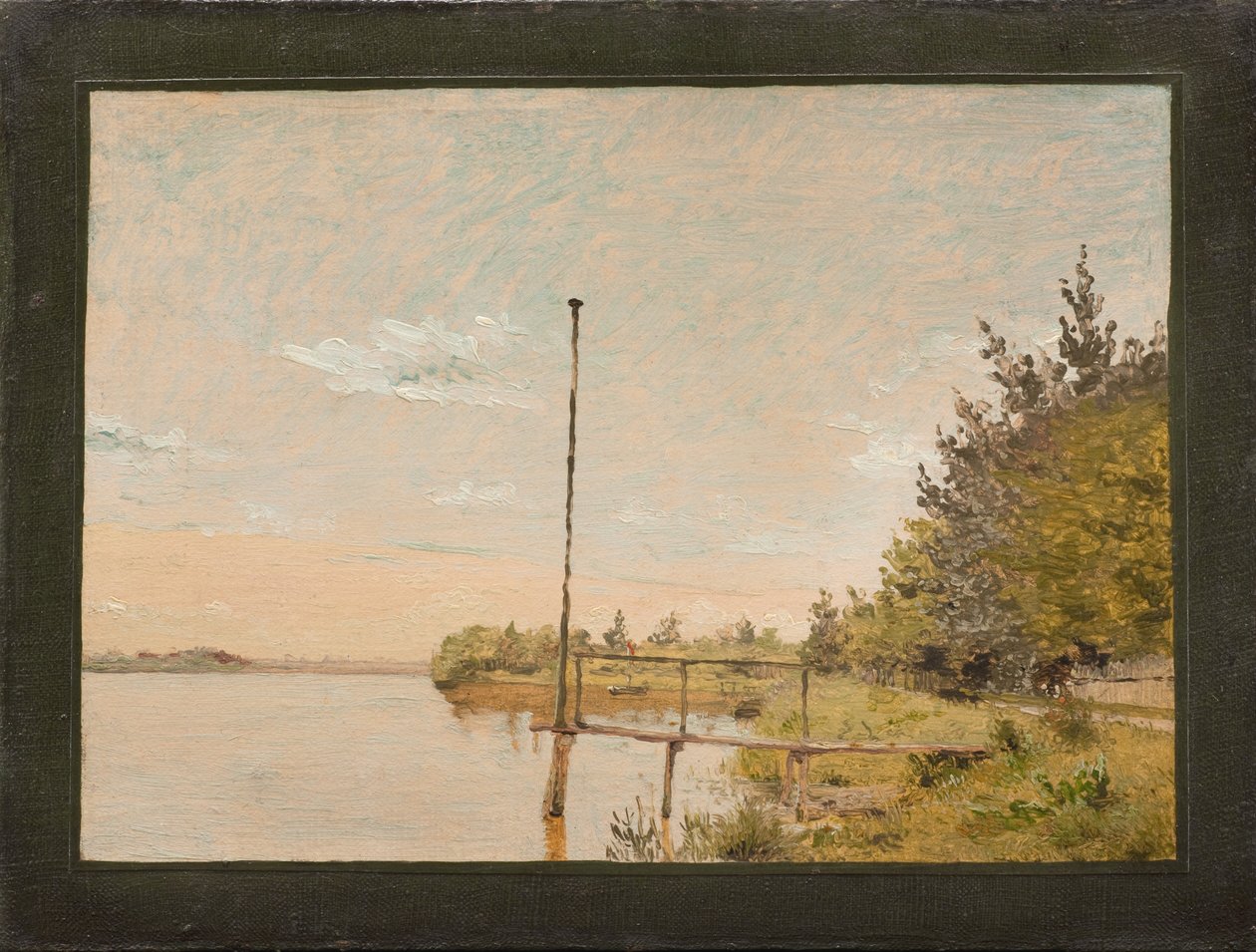 Vista de Dosseringen perto do Lago Sortedam olhando para Nørrebro. Estudar de Christen Købke