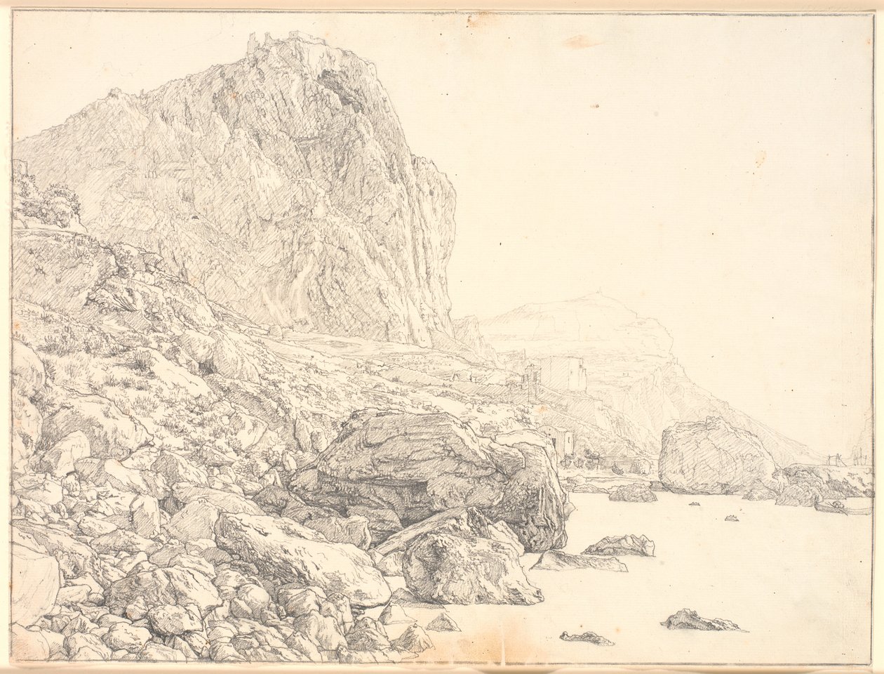 Vista da Marina Piccola em Capri de Christen Købke