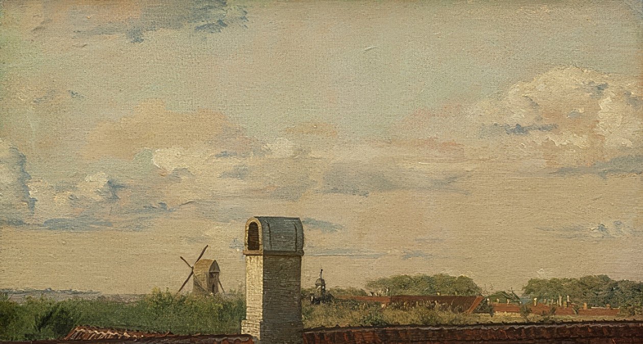 Vista de uma janela em Toldbodvej no castelo de Copenhaga. Por volta de 1833 de Christen Schjellerup Købke