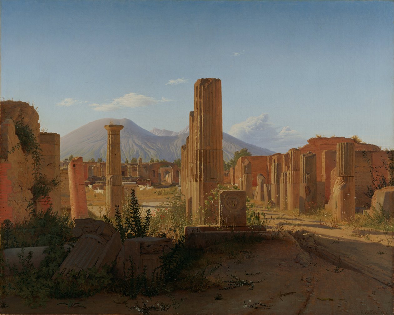 O Fórum de Pompéia com o Vesúvio ao fundo, 1841 de Christen Schjellerup Købke