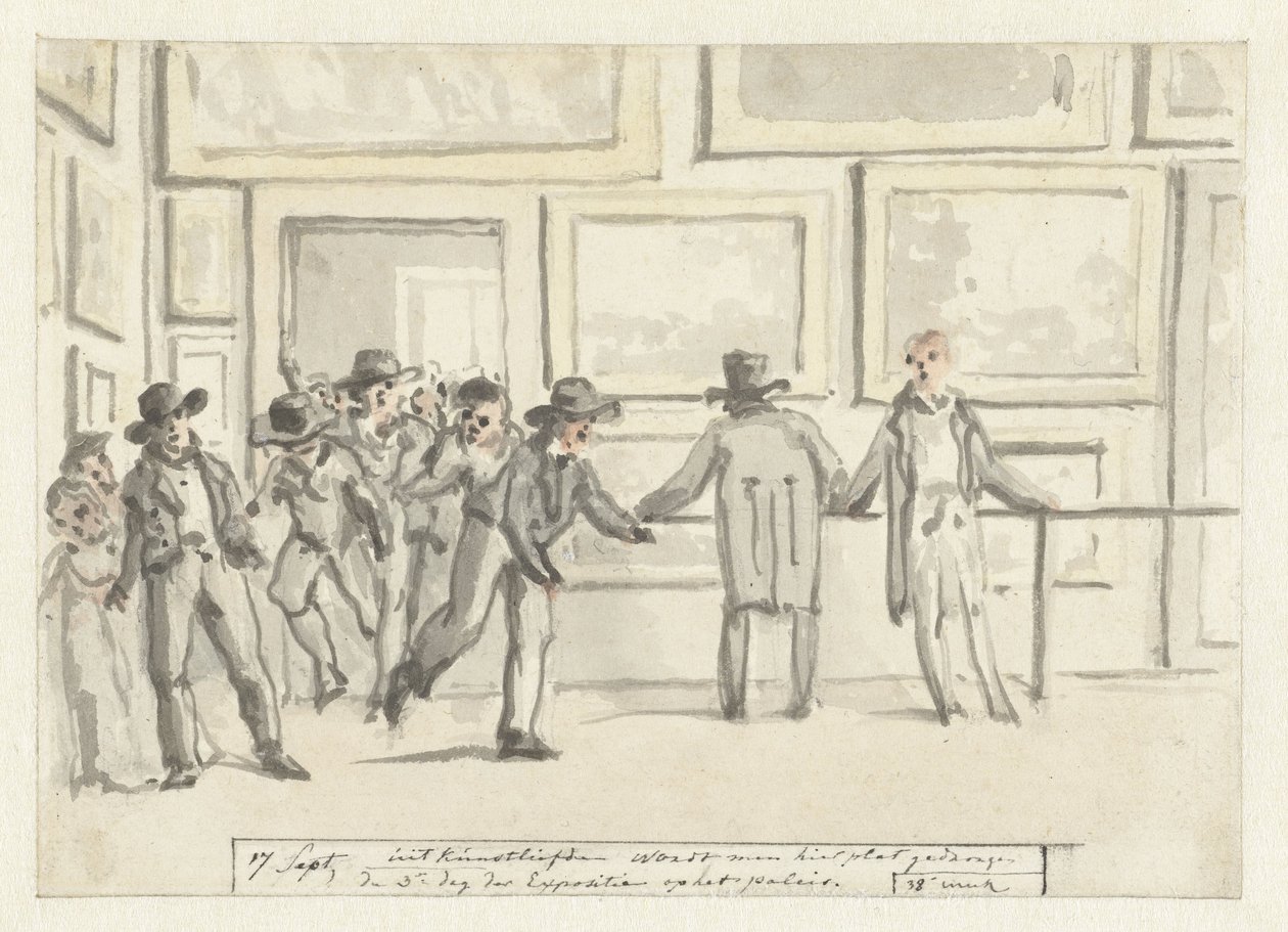 Visitantes na Exposição de Arte em Amsterdã em 1808 de Christiaan Andriessen