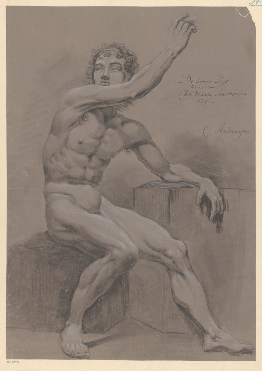 Nu masculino sentado, vista lateral (3º prémio 1796) de Christiaan Andriessen