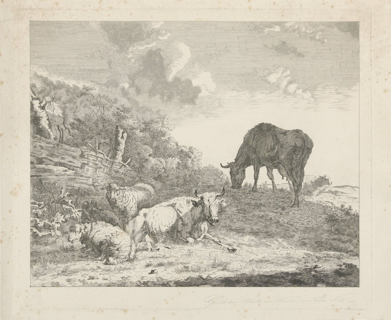 paisagem com gado de Christiaan Godfried Schutze van Houten
