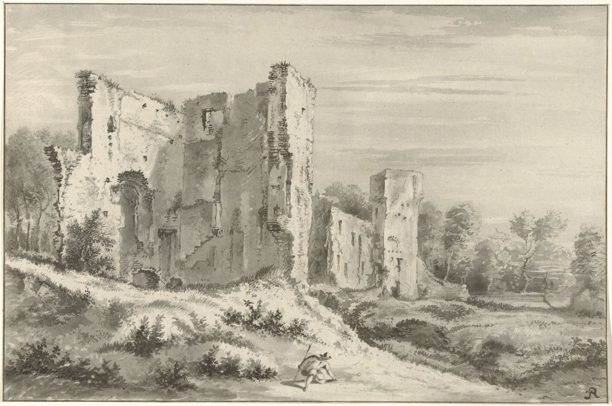 Ruína do castelo em Egmond aan den Hoef de Christiaan Josi