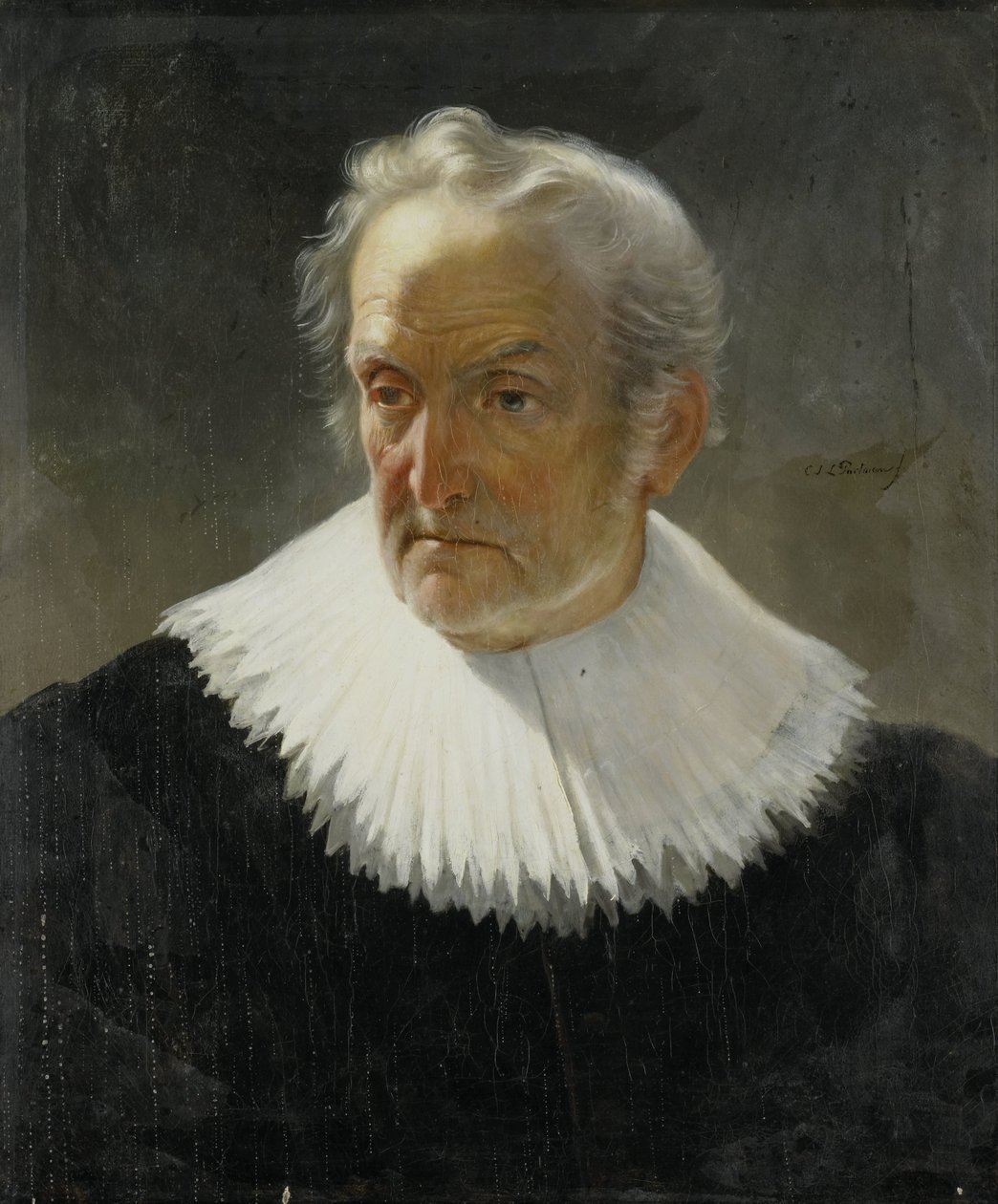 Um homem velho em vestido do século XVII de Christiaan Julius Lodewijk Portman
