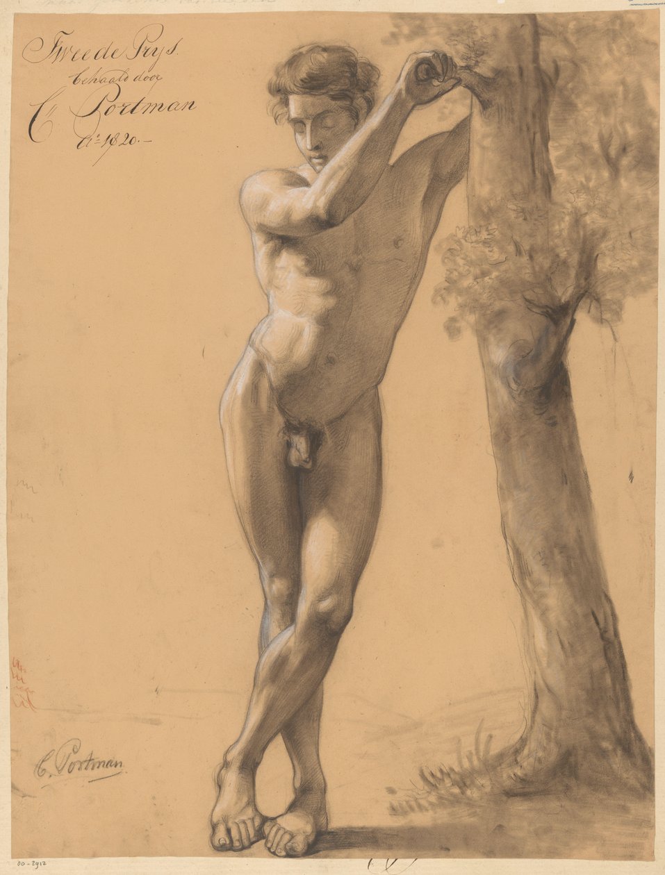Nu masculino em pé, visto de frente (2º prémio 1820) de Christiaan Julius Lodewijk Portman