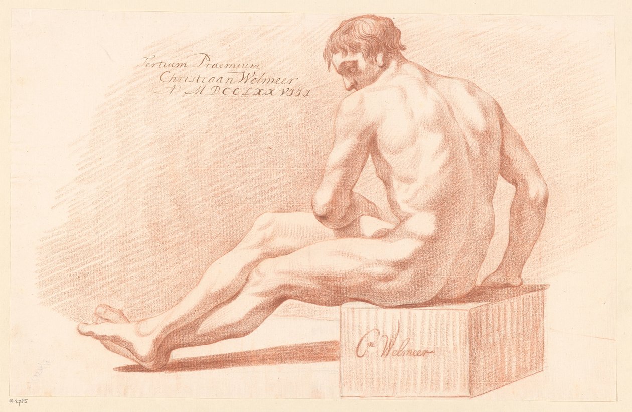 Nu masculino sentado, vista lateral (3º prémio 1778) de Christiaan Welmeer