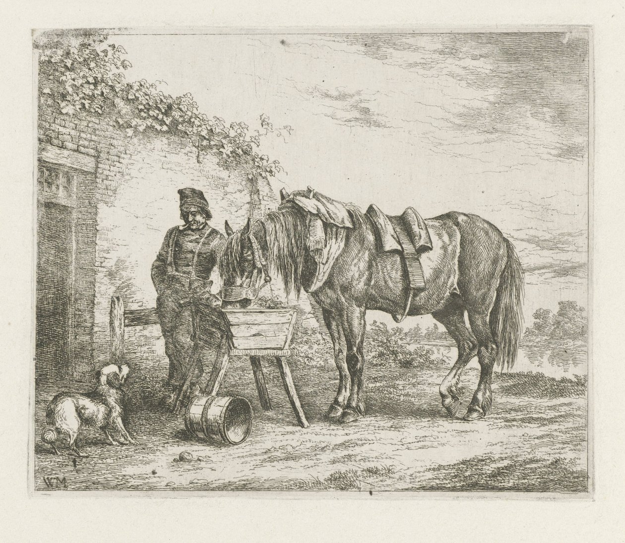 Cavalo em um alimentador de Christiaan Wilhelmus Moorrees