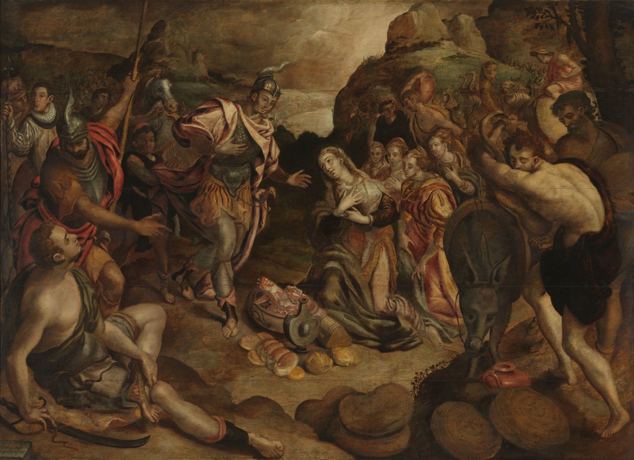 O Encontro de Davi e Abigail de Christiaen Jansz. van Bieselingen