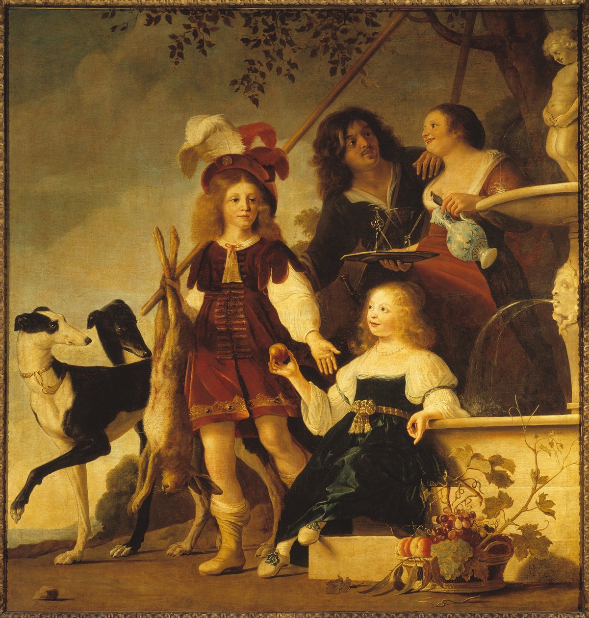 Retrato alegórico de família, 1642. de Christiaen van Couwenbergh