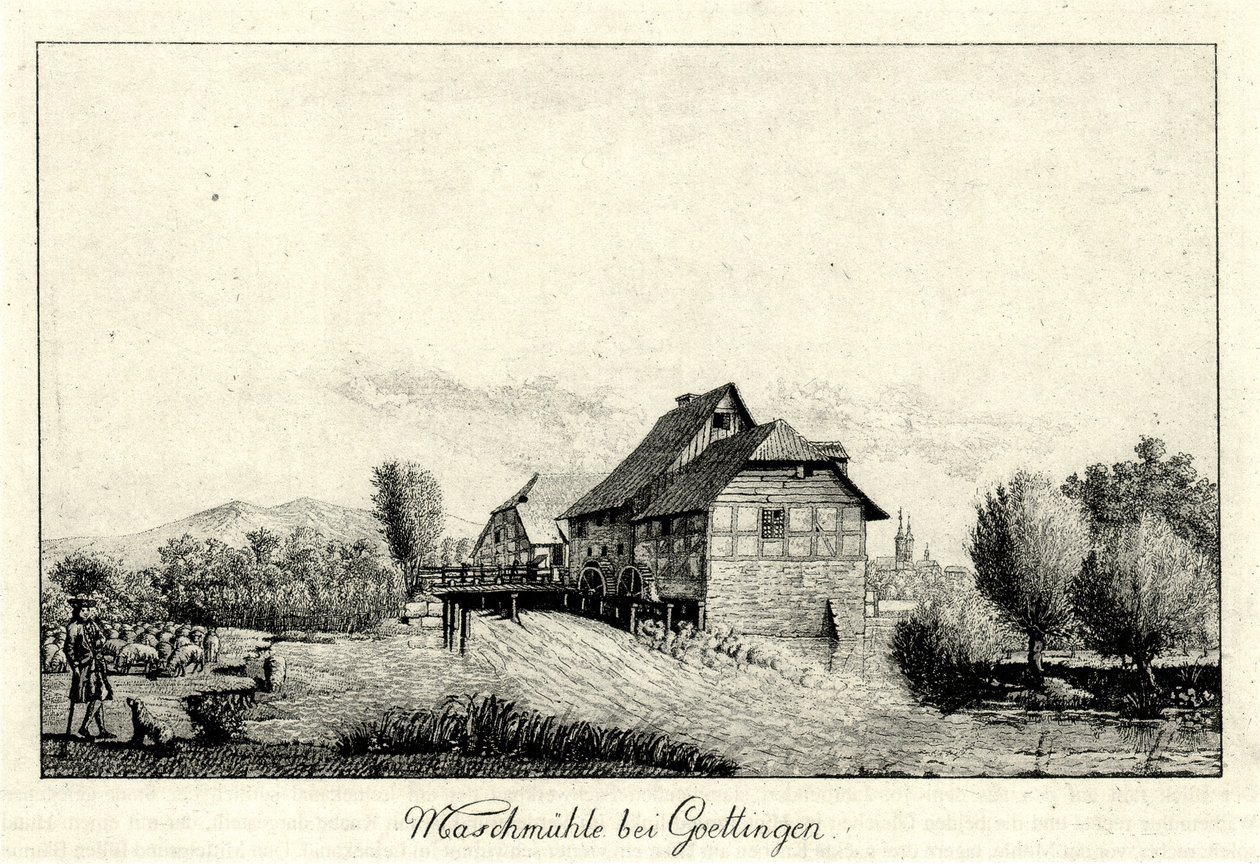 O ex-Maschmühle na coleira ao norte de Göttingen, ao fundo, deixou o Hainberg, à direita da cidade de Christian Andreas Besemann