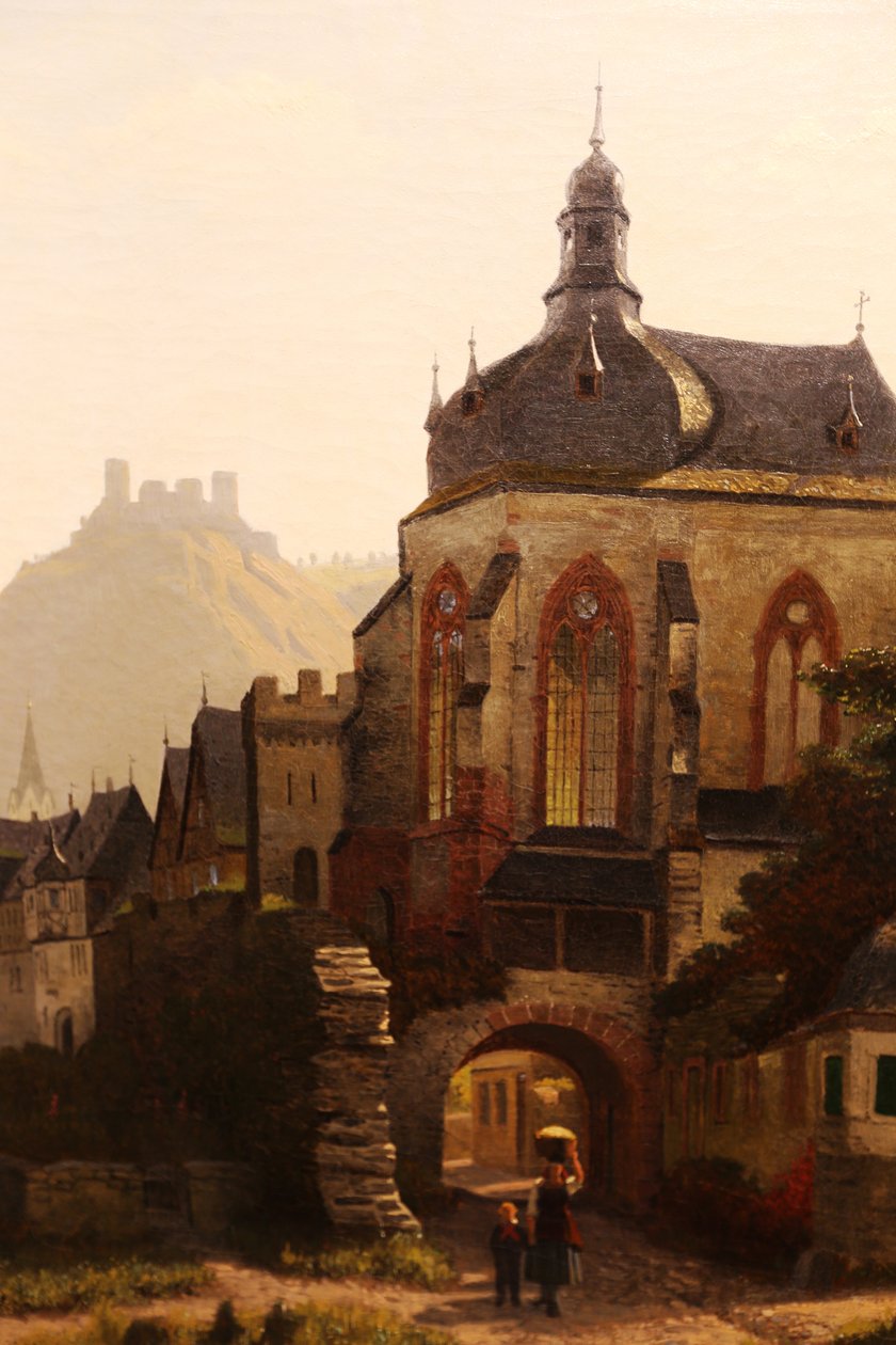 Oberwesel e Castelo de Schönburg de Christian Eduard Boettcher