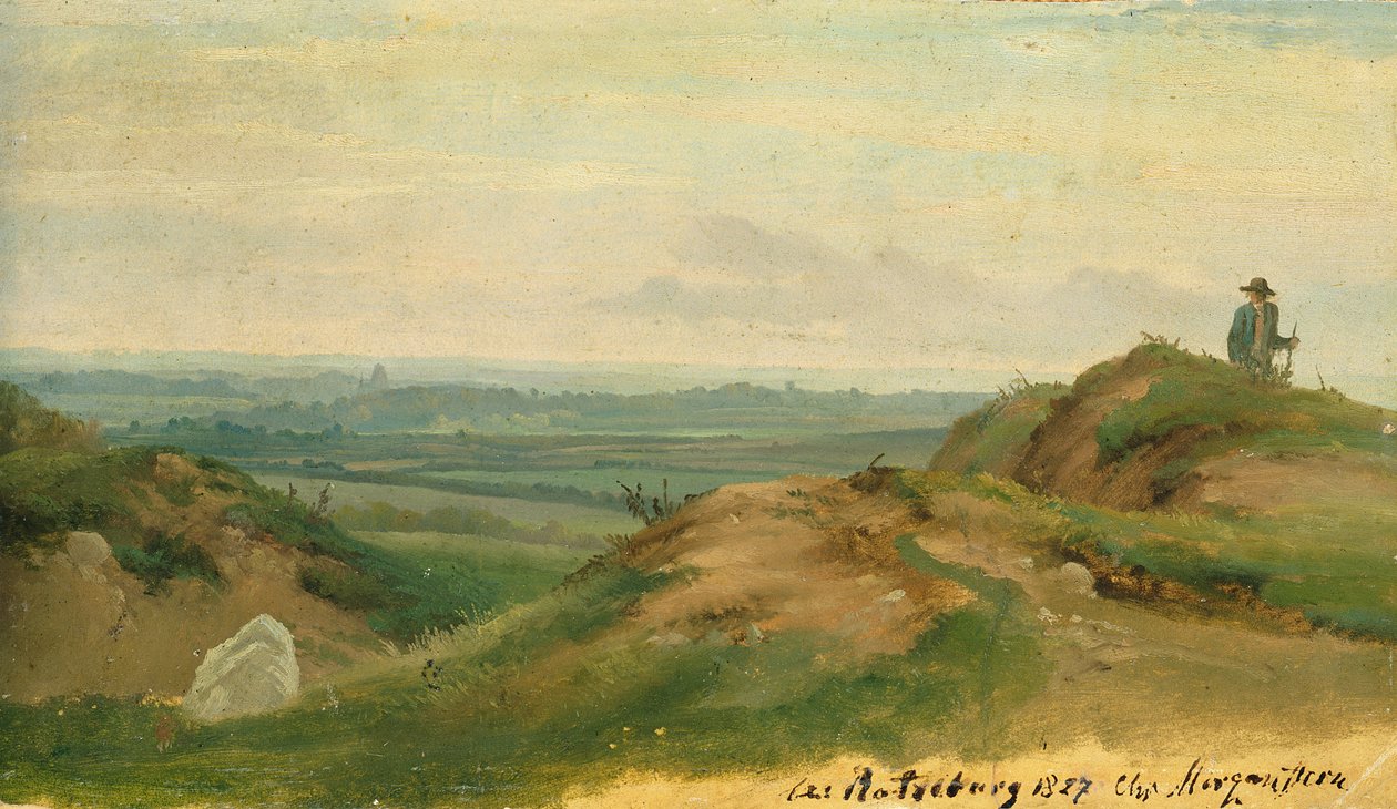 Em Ratzeburg, 1827 (óleo sobre papel no cartão) de Christian Ernst Bernhard Morgenstern