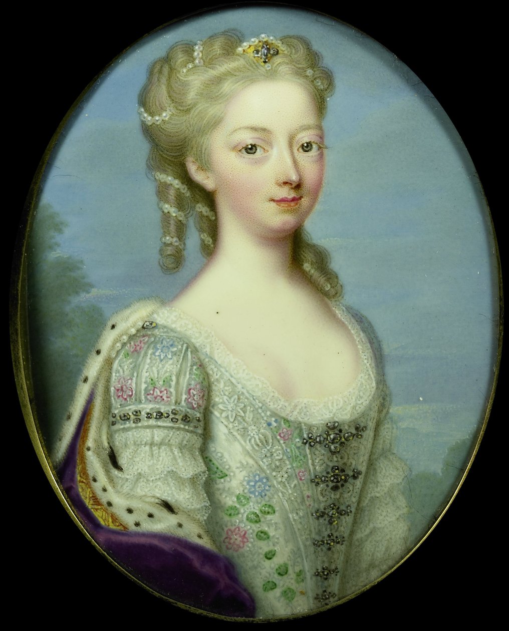 Retrato de Ana, Princesa Real e Princesa de Orange (1709-1759) de Christian Friedrich Zincke
