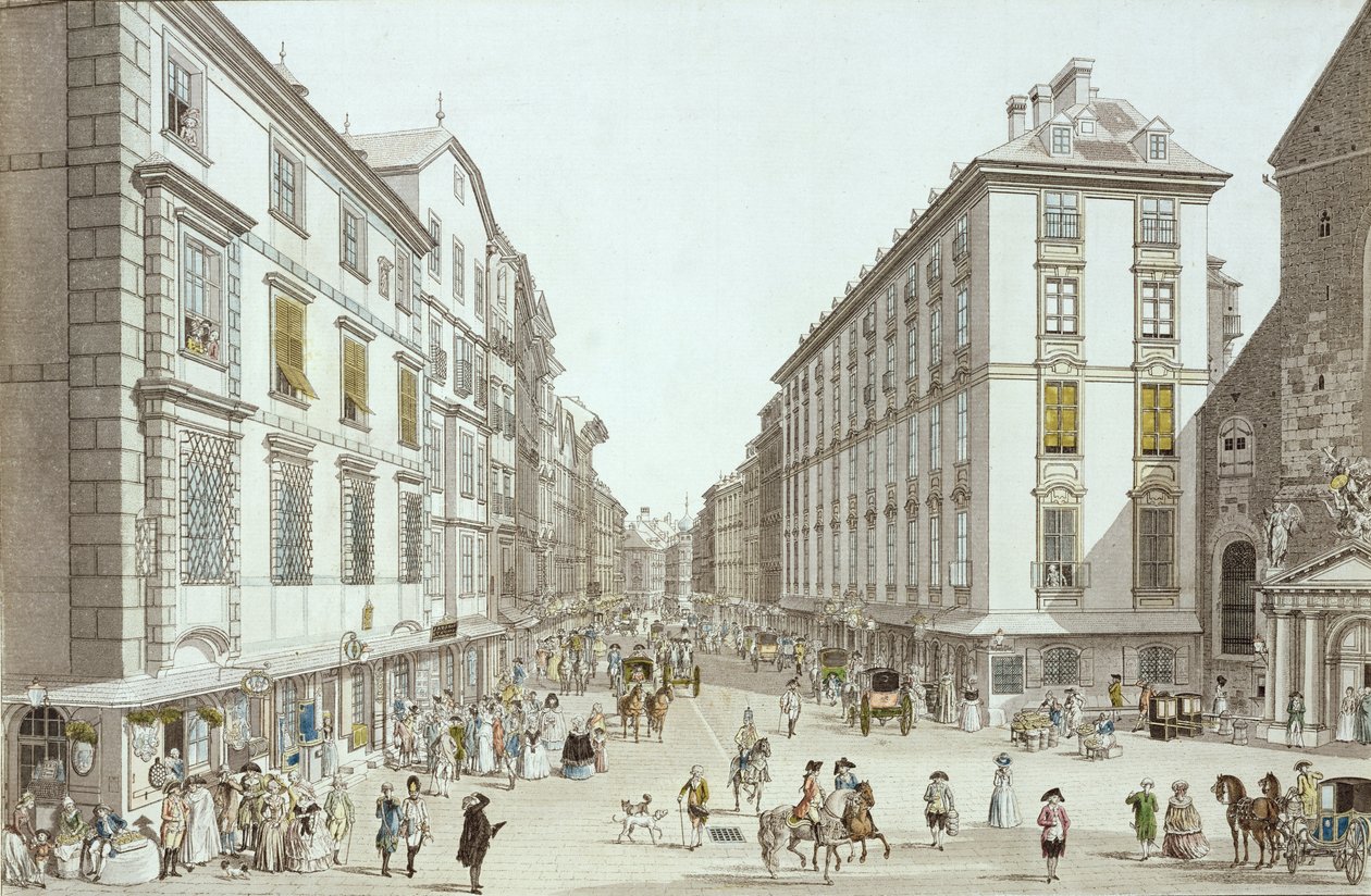 Vista de Kohlmarkt, 1786 de Christian Georg II Schutz or Schuz