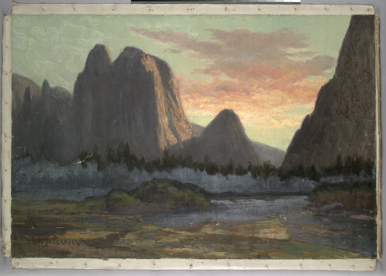 Yosemite View, pôr do sol, c.1899 de Christian Jorgensen
