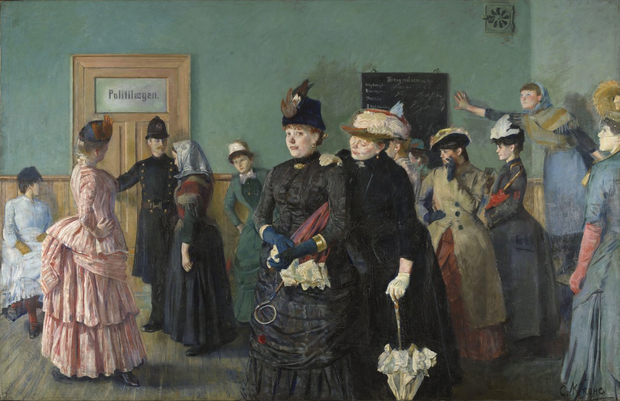 Albertine na sala de espera do médico da polícia, 1886-87 de Christian Krohg