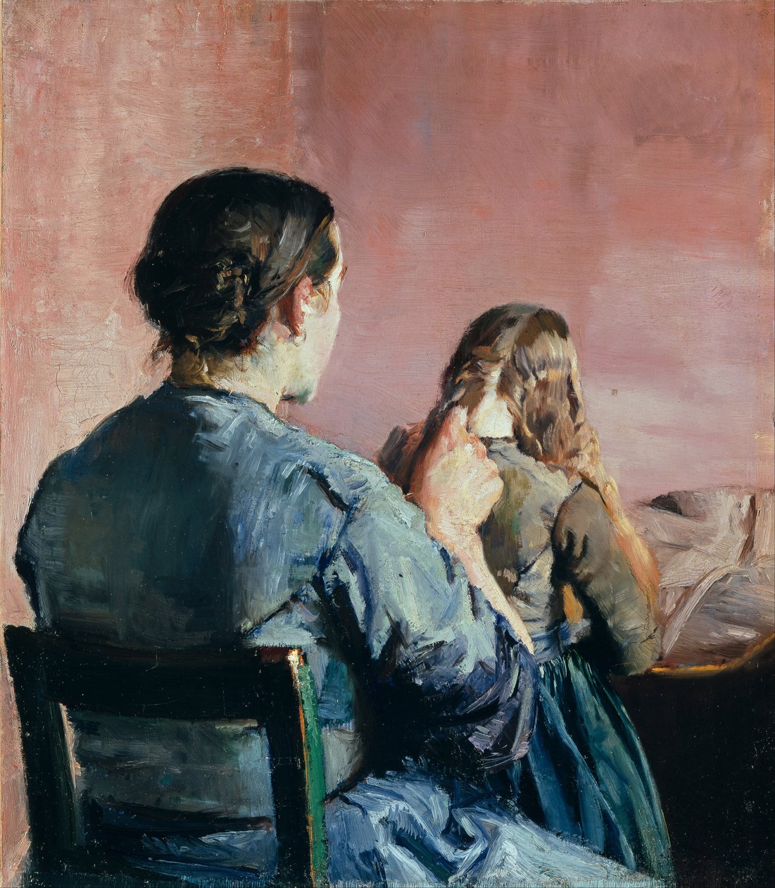 Trançando o cabelo dela de Christian Krohg