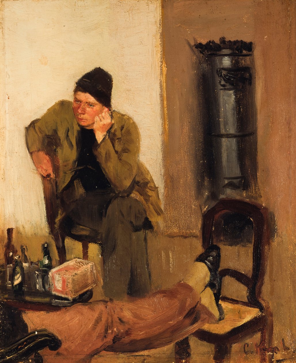 Charles Lundh em conversa com Christian Krohg de Christian Krohg