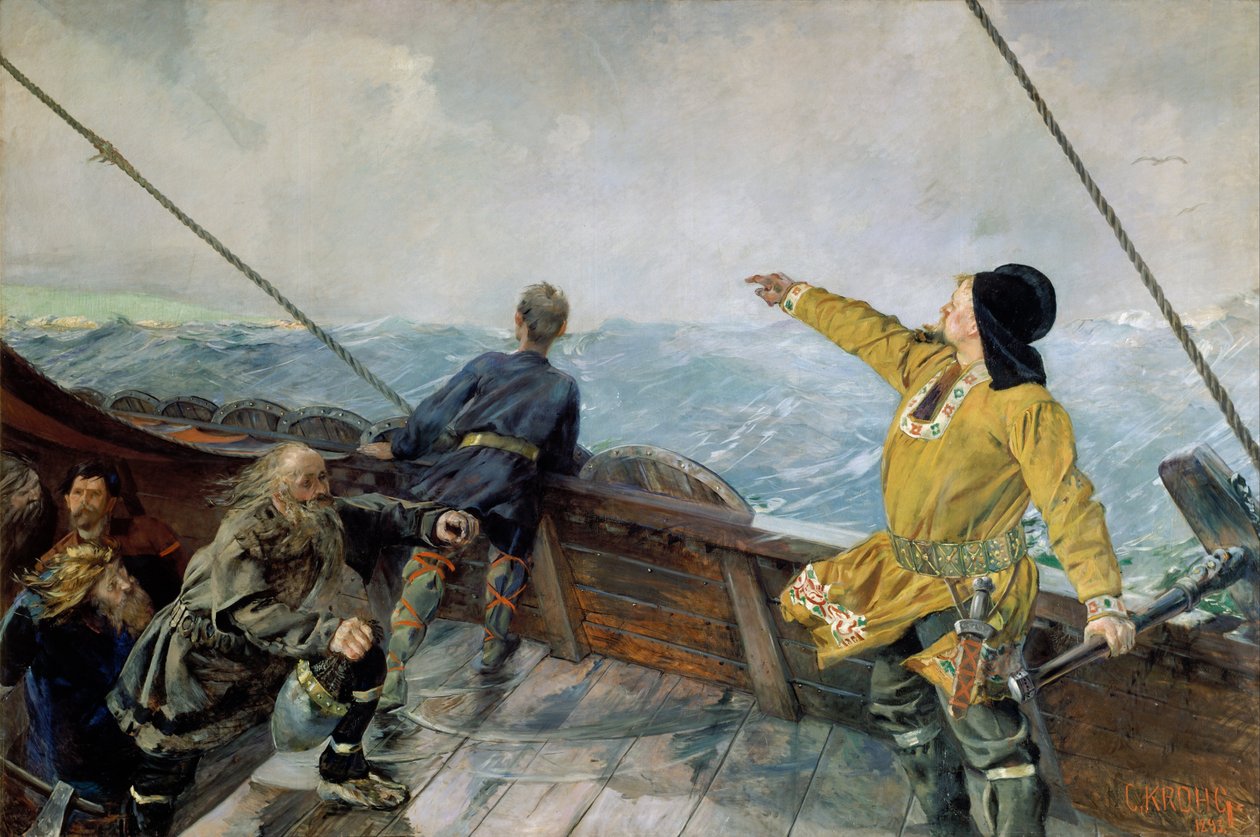 Leiv Eirikson descobrindo a América de Christian Krohg