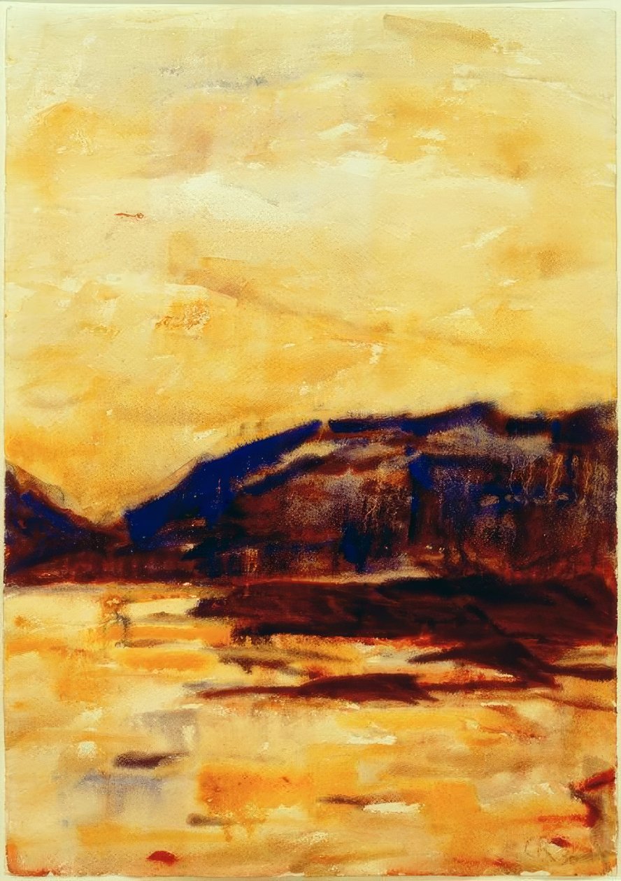 Luz dourada da noite no lago Maggiore de Christian Rohlfs