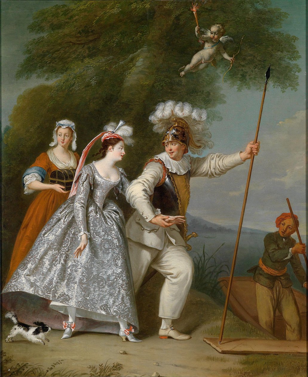 Retrato de um cavalheiro elegante como Pierrot em uma commedia dell&39;arte de Christian Wilhelm Ernst Dietrich