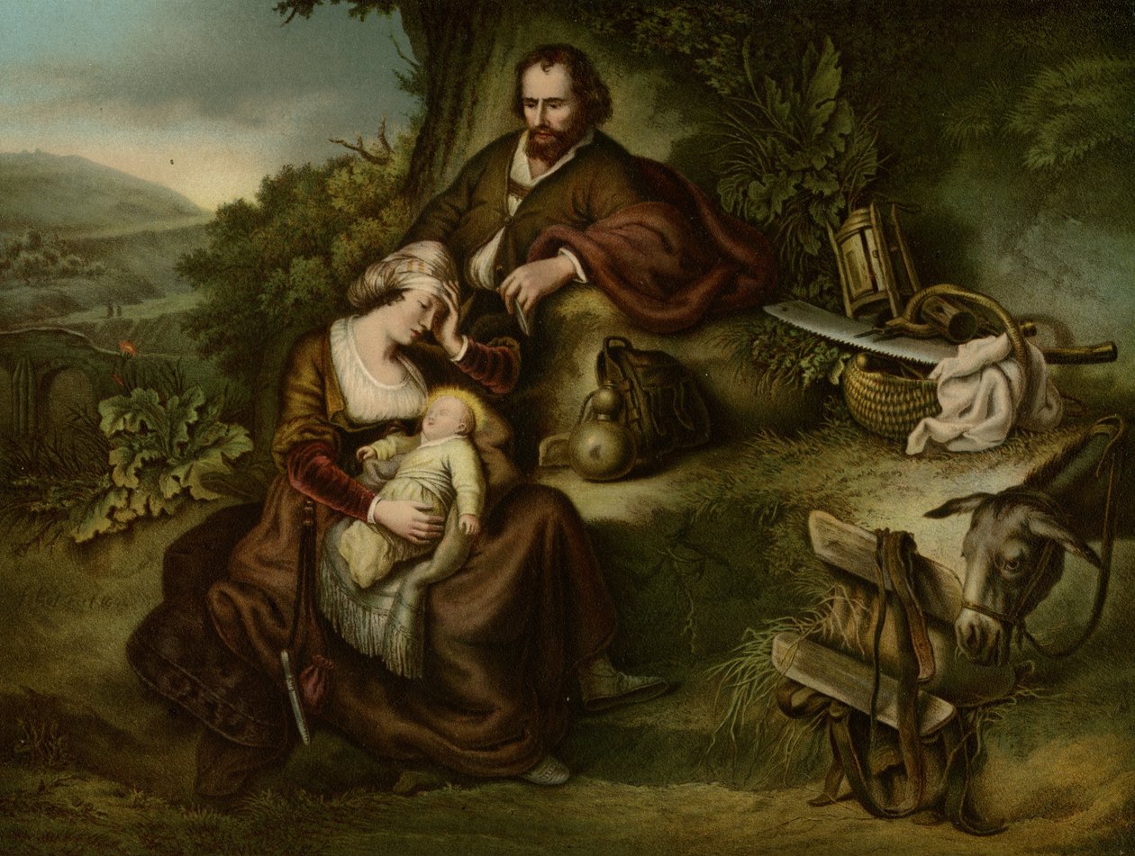 Descanse na fuga para o Egito de Christian Wilhelm Ernst after Dietrich
