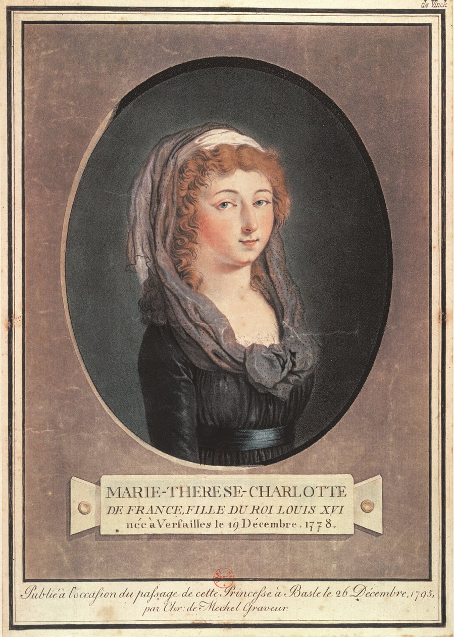 Marie-Therese-Charlotte de França (1778-1851) com dezessete anos de Christian von Mechel