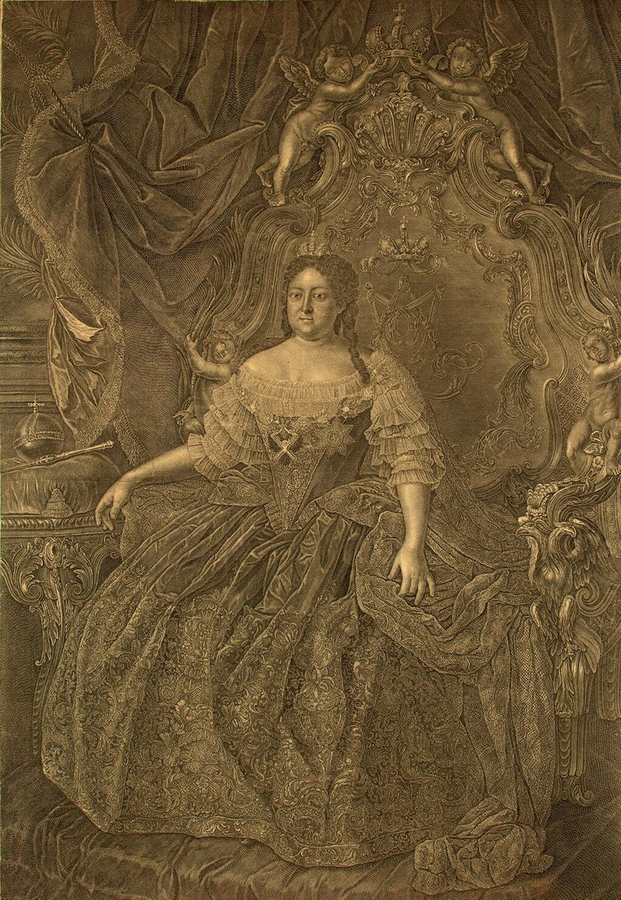 Retrato da Imperatriz Anna Ioannovna 1693-1740, década de 1740 de Christian Albrecht Wortmann