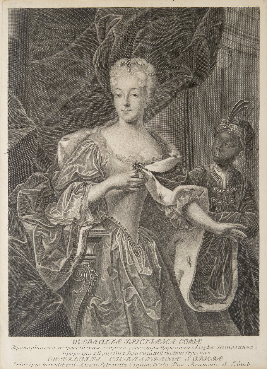 Retrato da princesa Charlotte de Brunswick-Wolfenbüttel 1694-1715, esposa de Tsarevich Alexei Petro de Christian Albrecht Wortmann
