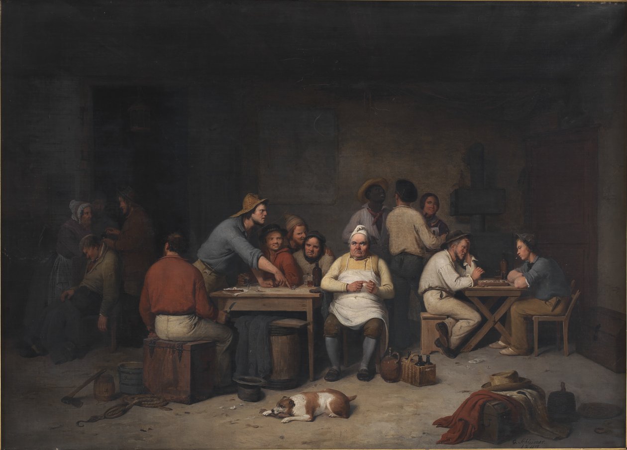 Uma cena na taverna Brockensbod de Christian Andreas Schleisner