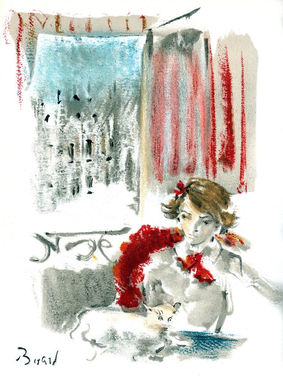 Claudine a Paris por Willy e Colette Willy, publicado em 1946 (cor litho) de Christian Bérard