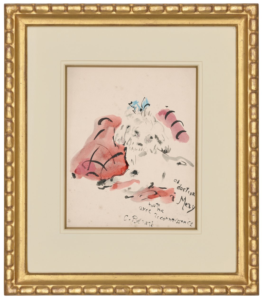 Petit chien (reto) (pastel de óleo, aguarela e pincel e tinta sobre papel) de Christian Bérard