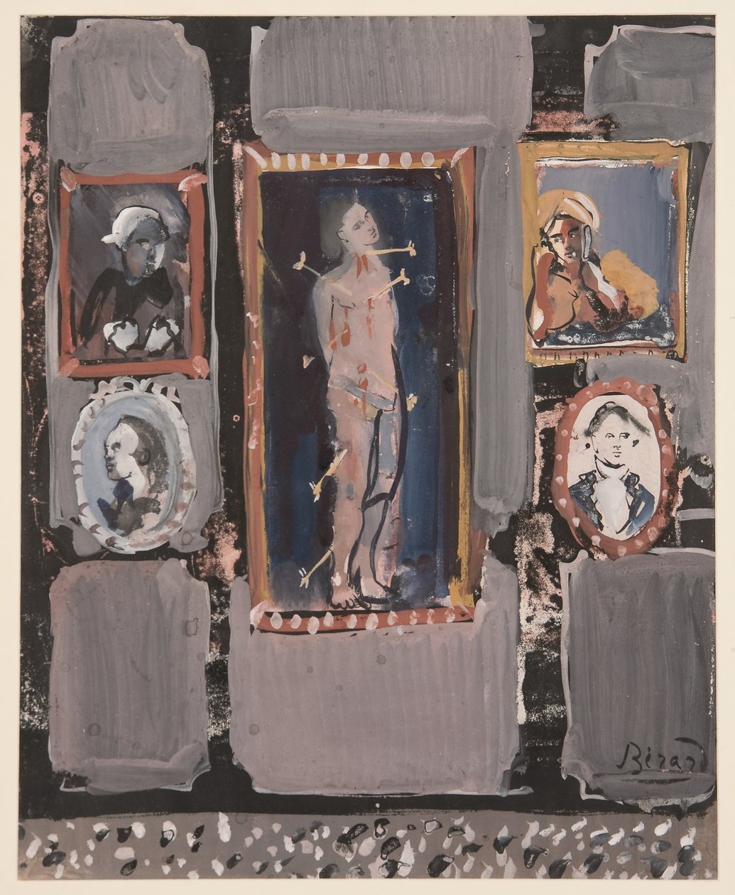 São Sebastião sobre fundo cinzento, c. 1935-1945 (guache sobre papel) de Christian Bérard