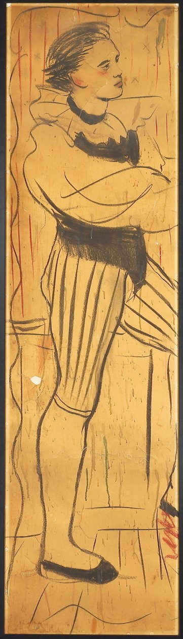 Tríptico (desenho de uma cena de namorados) (lápis sobre papel) (ver também 742029-30) de Christian Bérard