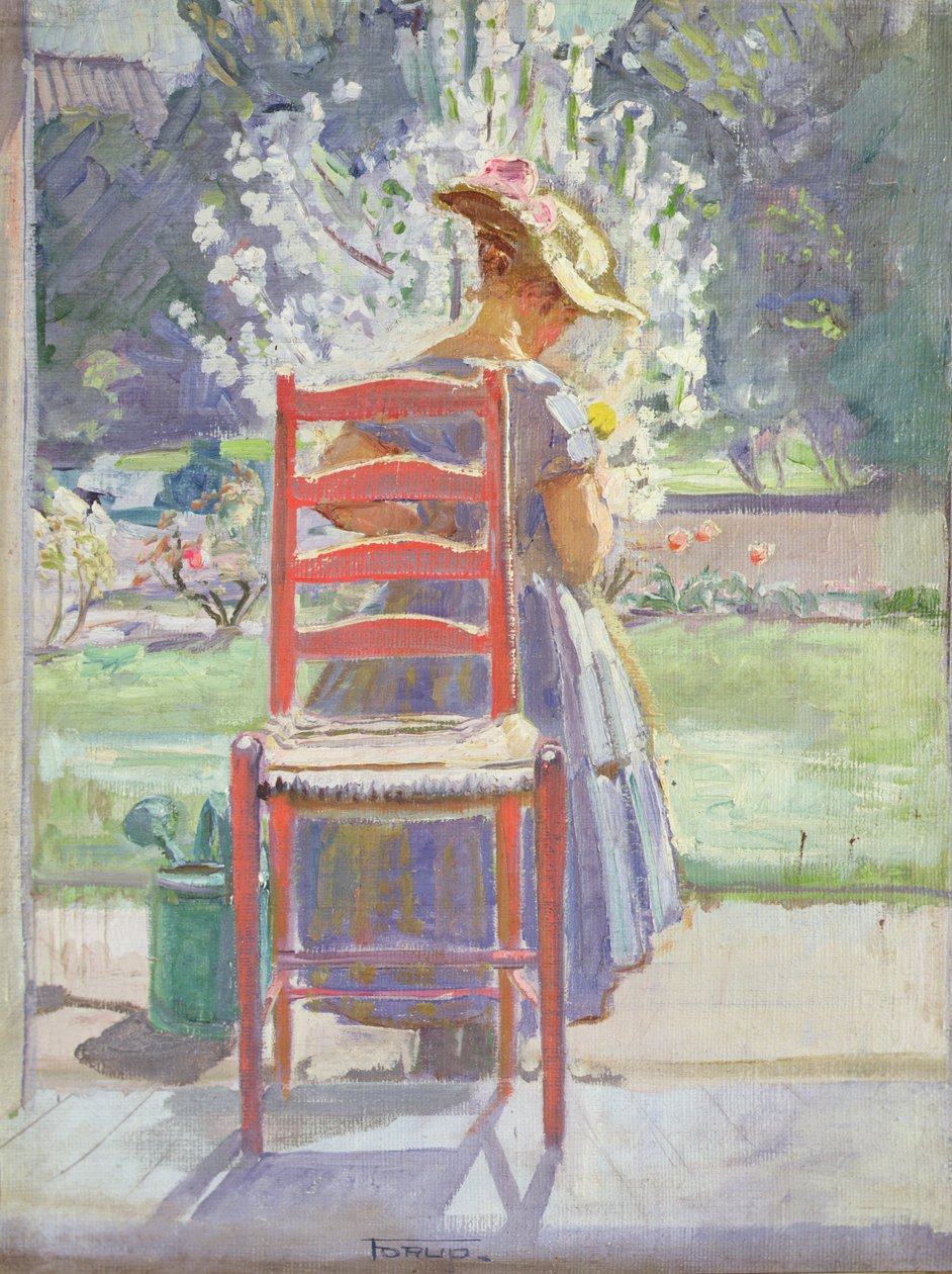 No Terraço (óleo sobre tela) de Christian Carl Forup